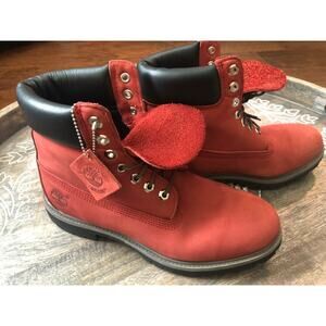 Men's Timberland Red Leather and Nubuk 6" Boots- Size 9M